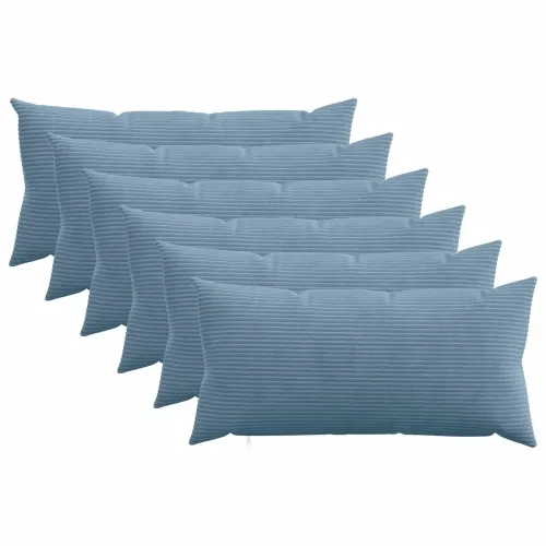Presvlaka za jastuk 6 pcs HEERLEN Plava 40 x 70 cm Kord - Plava 40 x 70 cm 6 Cijena