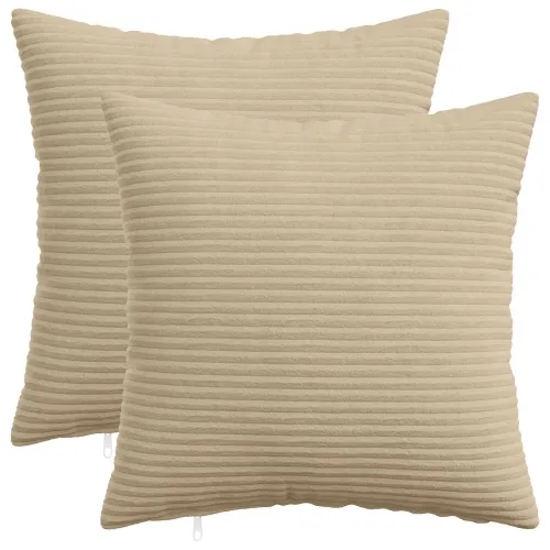 Presvlaka za jastuk 2 pcs HEERLEN Sivosmeđa 45 x 45 cm Kord - Sivosmeđa 45 x 45 cm 2 Cijena