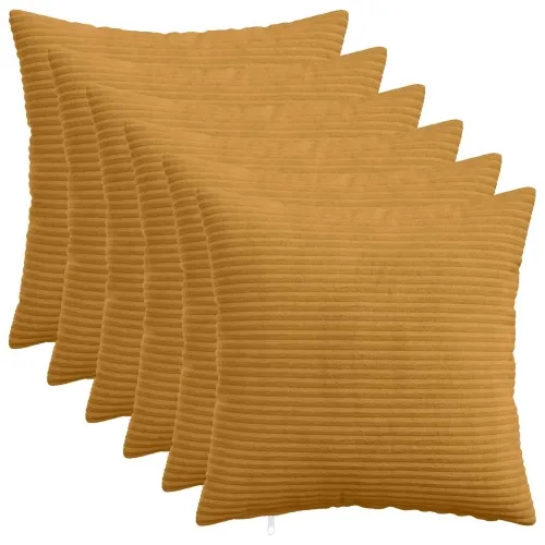 Presvlaka za jastuk 6 pcs HEERLEN Žuta 50 x 50 cm Kord - Žuta 50 x 50 cm 6 Cijena