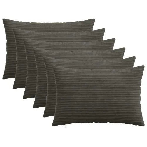 Presvlaka za jastuk 6 pcs HEERLEN Antracit 50 x 80 cm Kord - Antracit 50 x 80 cm 6 Cijena