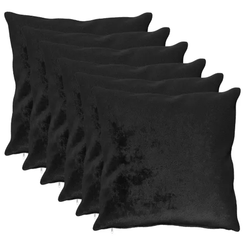 Presvlaka za jastuk 6 pcs HEERLEN Crna 80 x 80 cm Flanel - Crna 80 x 80 cm 6 Cijena