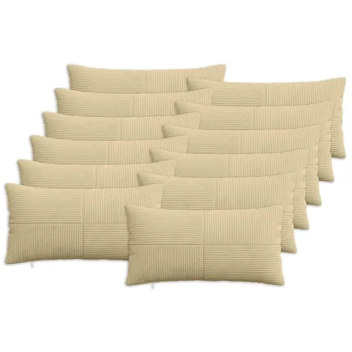 Presvlaka za jastuk 12 pcs ALMELO Siva zelena 40 x 80 cm Kord - Svijetlo zelena siva 40 x 80 cm 12 Cijena