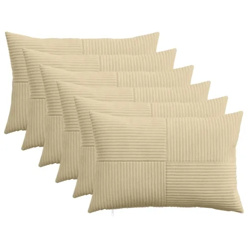 Presvlaka za jastuk 6 pcs ALMELO Siva zelena 50 x 75 cm Kord - Svijetlo zelena siva 50 x 75 cm 6 Cijena