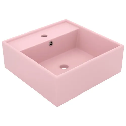 Luksuzni četvrtasti Lavabo - Umivaonik mat rozi 41 x 41 cm keramički - Mat ružičasta Cijena