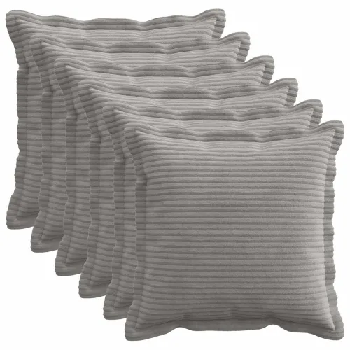 Presvlaka za jastuk 6 kom. HOUTEN Svjetlosiva 35 x 35 cm Kord - Svjetlosiva 35 x 35 cm 6 Cijena