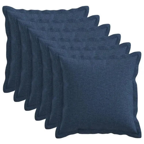 Presvlaka za jastuk 6 pcs HOUTEN Plava 45 x 45 cm Umjetni lan - Plava 45 x 45 cm 6 Cijena