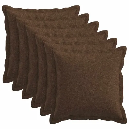 Presvlaka za jastuk 6 pcs HOUTEN Smeđa 45 x 45 cm Umjetni lan - Smeđa 45 x 45 cm 6 Cijena