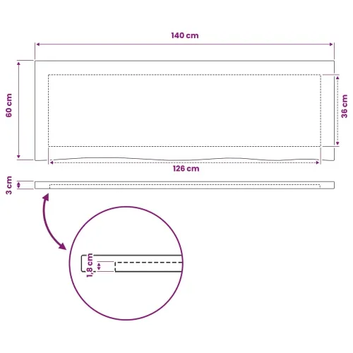 Pravokutni stolni vrh 140 x 50 x 3,2 cm Pravokutni - Tamno smeđa 140 x 50 x 3,2 cm Živi rub 1 strana Cijena