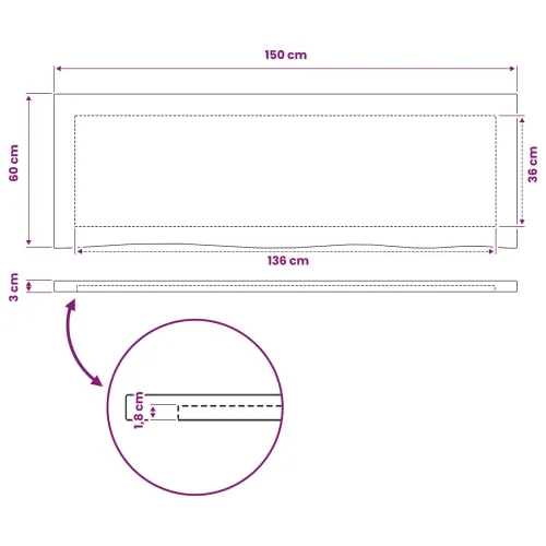 Pravokutni stolni vrh 150 x 50 x 3,2 cm Pravokutni - Tamno smeđa 150 x 50 x 3,2 cm Živi rub 1 strana Cijena