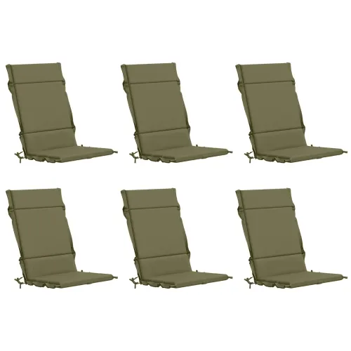 Jastučići za stolice s visokim naslonom - 6 komada GEMERT 6 pcs - Maslinasta zelena (melange) 120 x 50 x 3 cm 6 Cijena