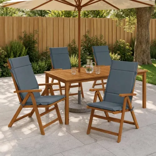 Jastučići za stolice s visokim naslonom - 4 komada GEMERT 4 pcs - Plava (melange) 120 x 50 x 3 cm 4 Cijena