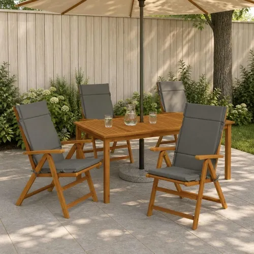 Jastučići za stolice s visokim naslonom - 4 komada GEMERT 4 pcs - Siva (melange) 120 x 50 x 3 cm 4 Cijena