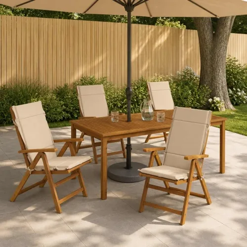 Jastučići za stolice s visokim naslonom - 6 komada GEMERT 6 pcs - Krem (melange) 120 x 50 x 3 cm 6 Cijena