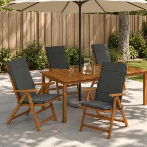 Jastučići za stolice s visokim naslonom - 4 komada GEMERT 4 pcs - Antracit (poliester) 120 x 50 x 3 cm 4 Cijena
