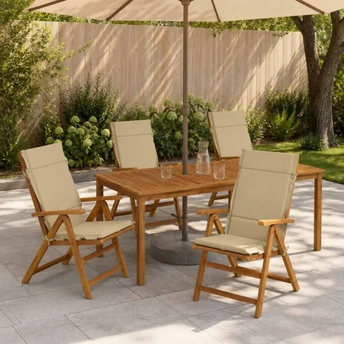 Jastučići za stolice s visokim naslonom - 4 komada GEMERT 4 pcs - Bež (poliester) 120 x 50 x 3 cm 4 Cijena