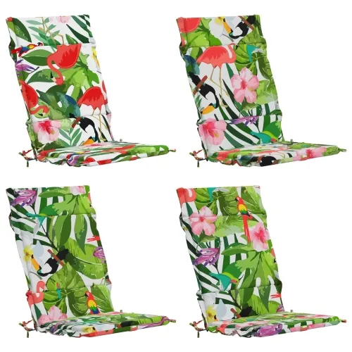 Jastučići za stolice s visokim naslonom - 4 komada GEMERT 4 pcs - Višebojna (poliester) 120 x 50 x 3 cm 4 Cijena