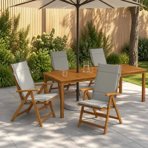 Jastučići za stolice s visokim naslonom - 4 komada GEMERT 4 pcs - Siva (poliester) 120 x 50 x 3 cm 4 Cijena