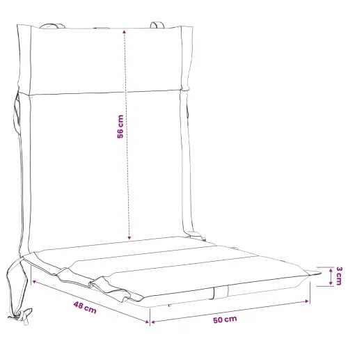 Jastučići za stolice s visokim naslonom - 6 komada GEMERT 6 pcs - Krem (poliester) 110 x 50 x 3 cm 6 Cijena