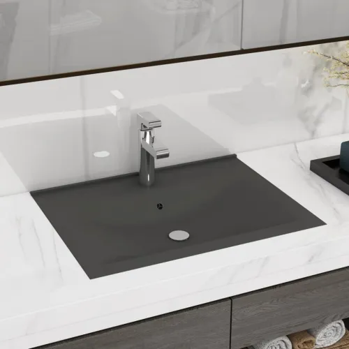 Luksuzni Lavabo - Umivaonik mat tamnosivi 60 x 46 cm keramički - Mat tamnosiva Cijena