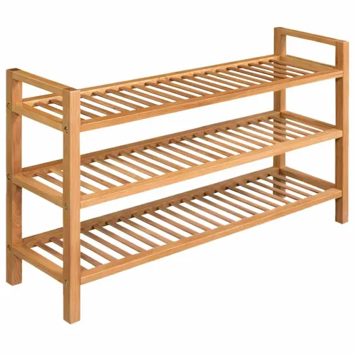 Stalak za obuću s 3 police 100x27x60 cm od masivne hrastovine - 1 60 cm 100 cm 1 Cijena