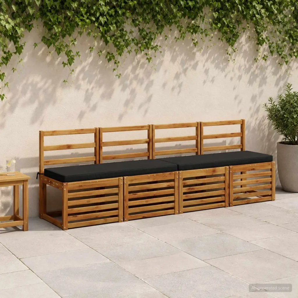 Jastučić za klupu - 1 dio VUGHT 100% poliester Crna - Crna 100 x 40 x 5 cm Melange