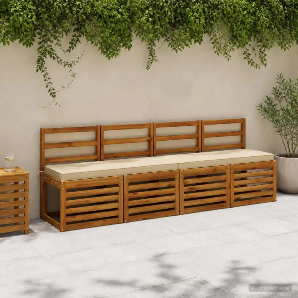 Jastučić za klupu - 1 dio VUGHT 100% poliester Bež - Bež 120 x 40 x 5 cm Poliester