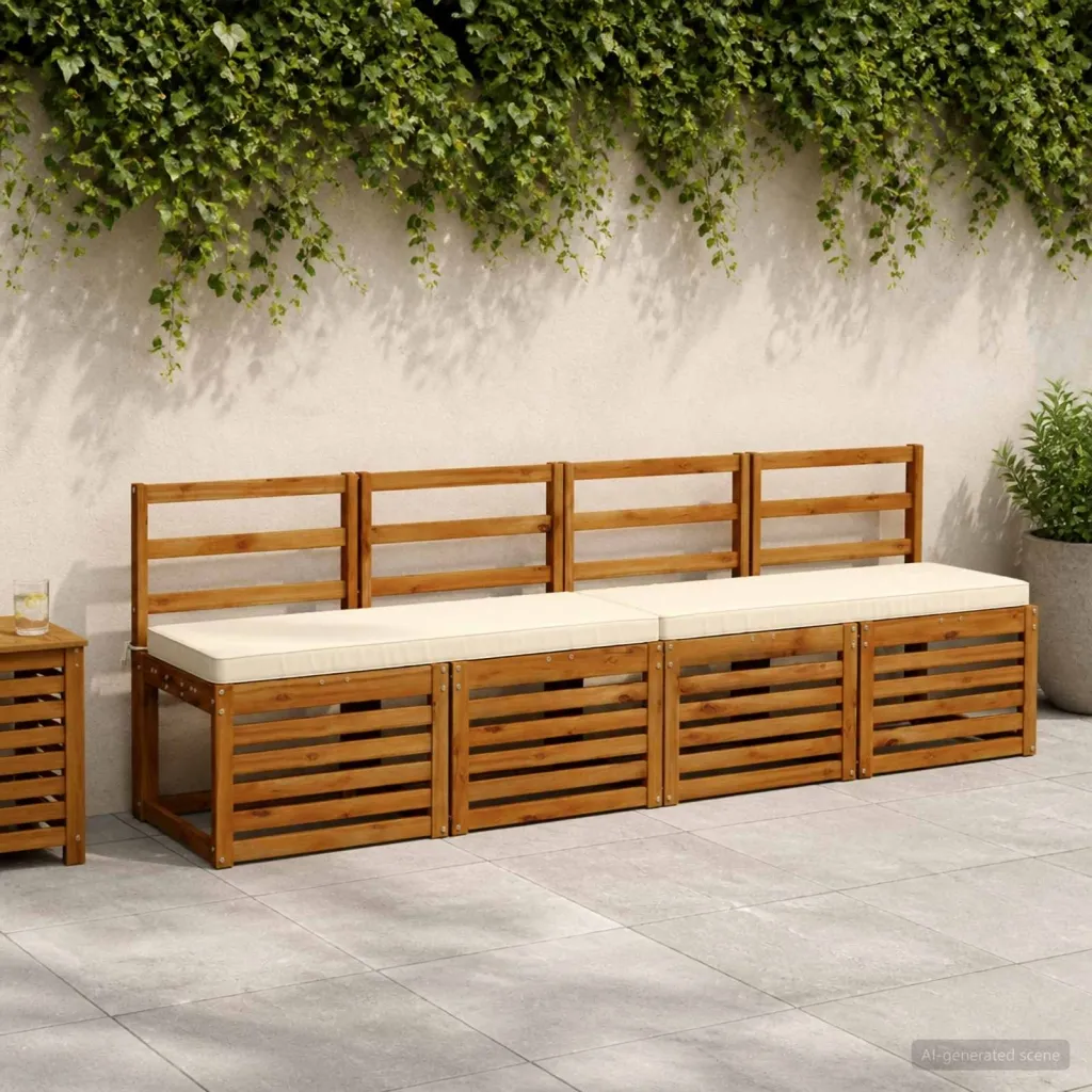 Jastučić za klupu - 1 dio VUGHT 100% poliester Krem - Krem 120 x 40 x 5 cm Poliester