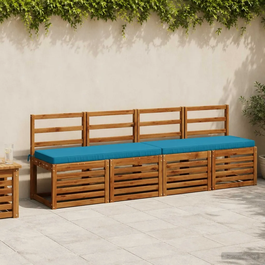 Jastučić za klupu - 1 dio VUGHT 100% poliester Svjetloplava - Svjetloplava 120 x 40 x 5 cm Poliester