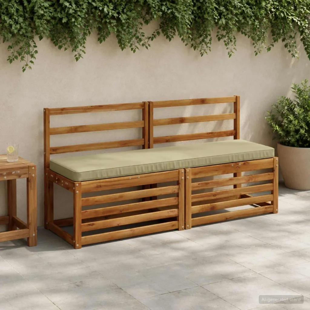 Jastučić za klupu - 1 dio VUGHT 100% poliester Svijetlo zelena - Svijetlo zelena 140 x 40 x 5 cm Melange