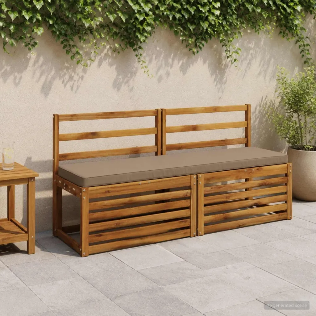Jastučić za klupu - 1 dio VUGHT 100% poliester Sivosmeđa - Sivosmeđa 140 x 40 x 5 cm Melange