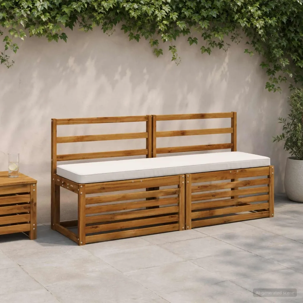 Jastučić za klupu - 1 dio VUGHT 100% poliester Bijela - Bijela 140 x 40 x 5 cm Melange
