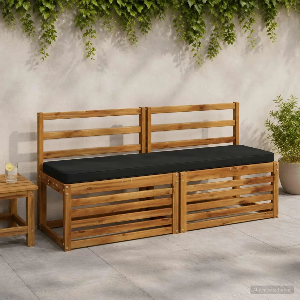 Jastučić za klupu - 1 dio VUGHT 100% poliester Crna - Crna 140 x 40 x 5 cm Melange