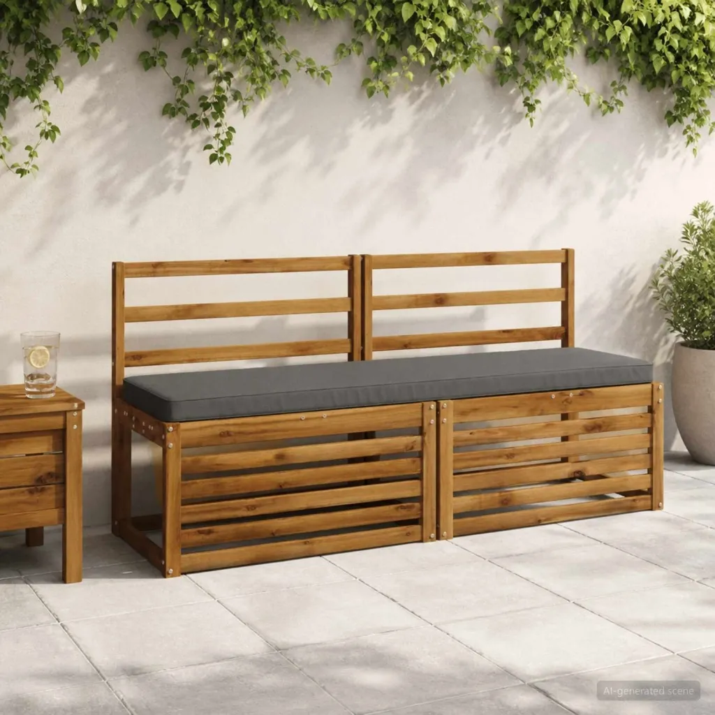 Jastučić za klupu - 1 dio VUGHT 100% poliester Siva - Siva 140 x 40 x 5 cm Melange
