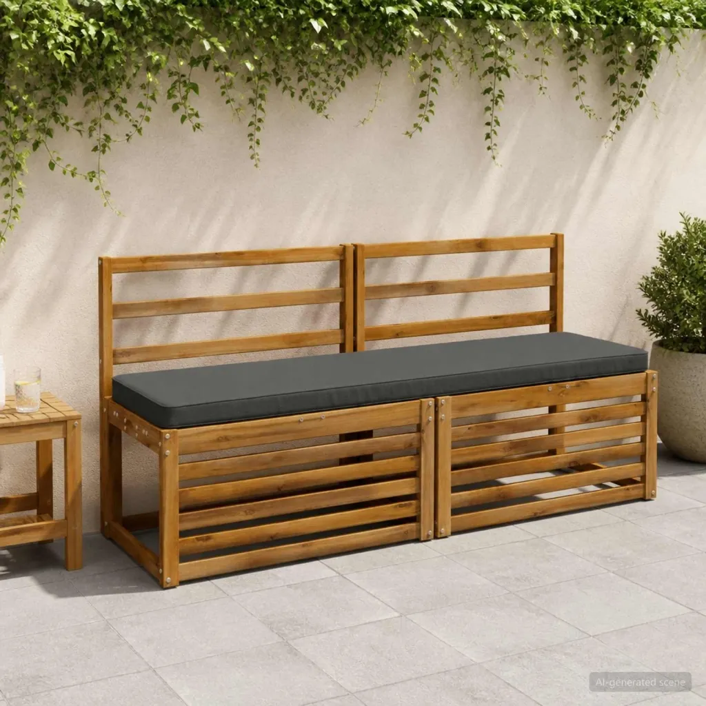 Jastučić za klupu - 1 dio VUGHT 100% poliester Antracit - Antracit 150 x 40 x 5 cm Melange