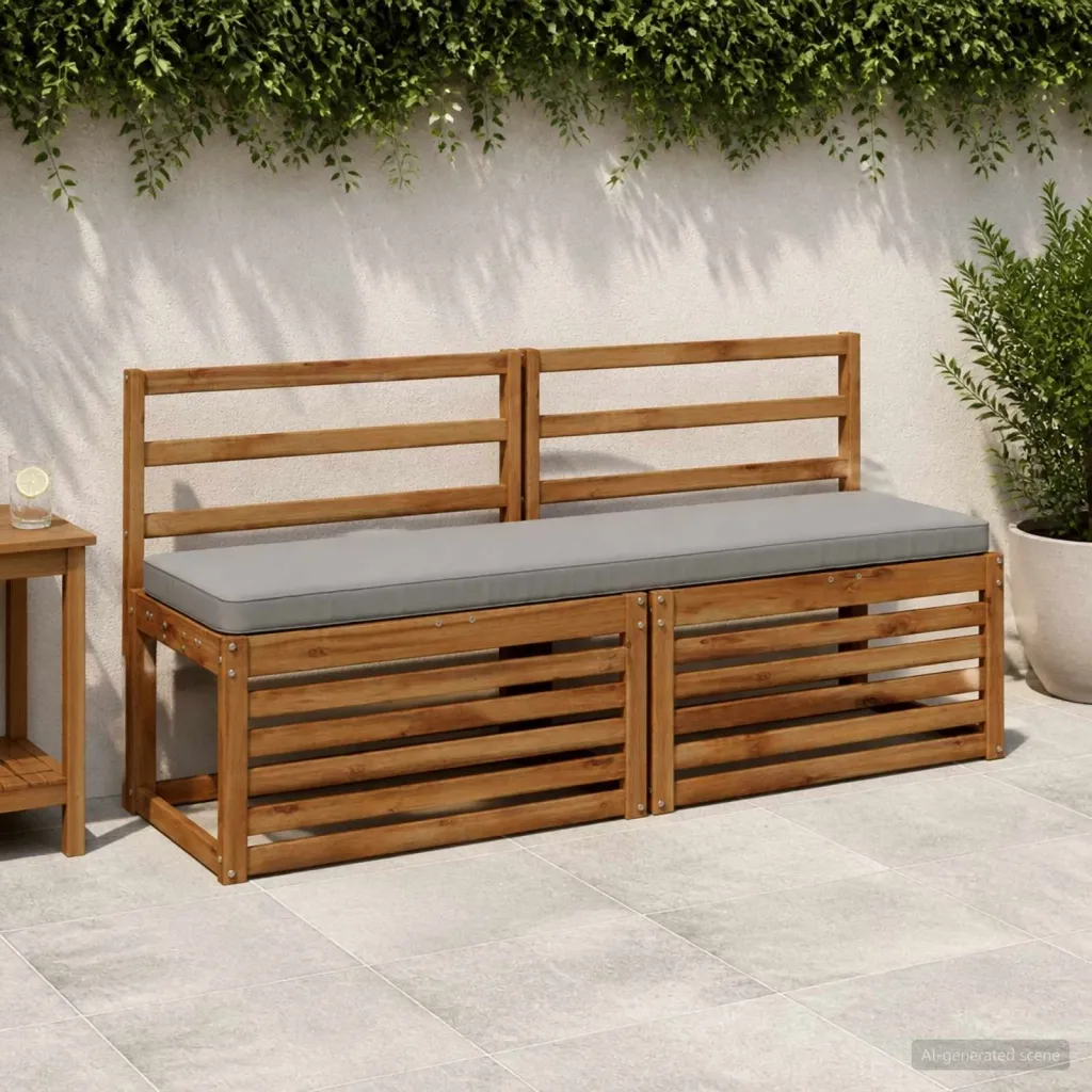 Jastučić za klupu - 1 dio VUGHT 100% poliester Siva - Siva 150 x 40 x 5 cm Poliester