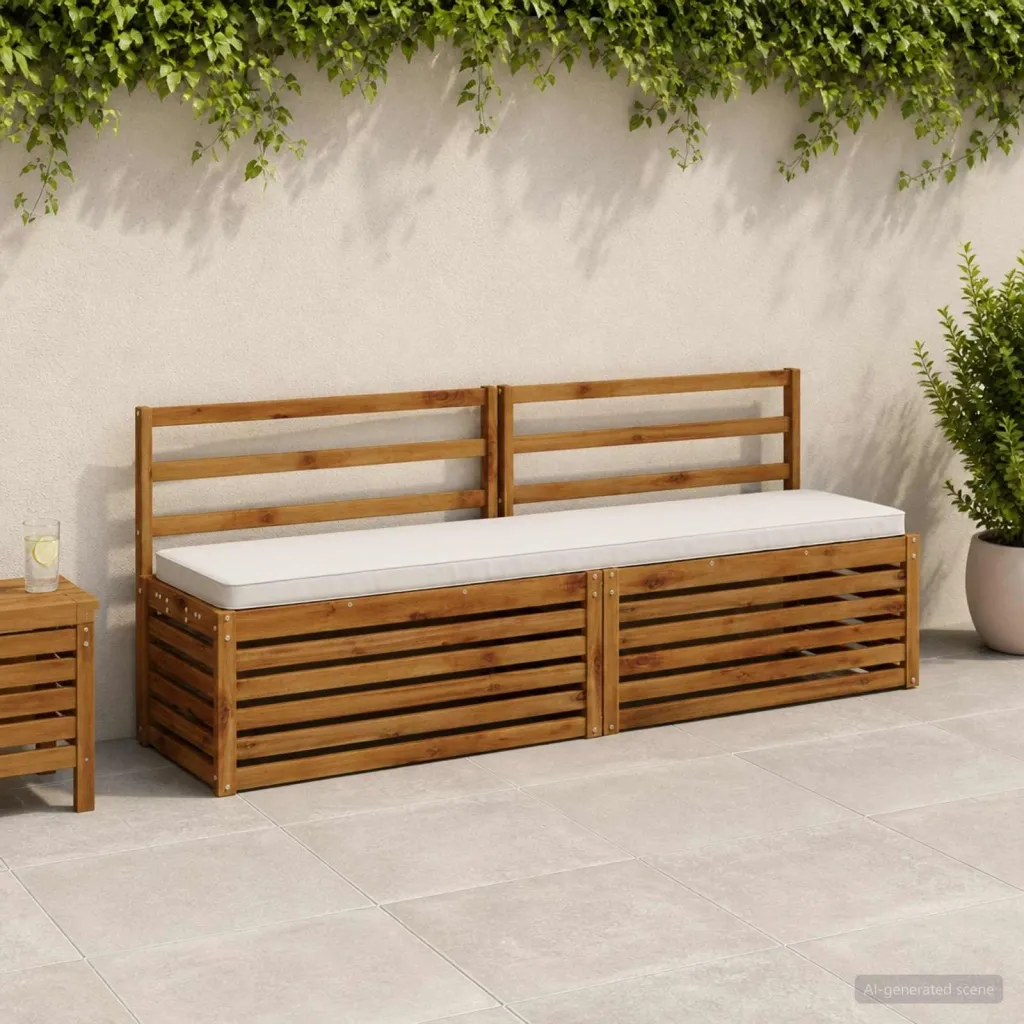 Jastučić za klupu - 1 dio VUGHT 100% poliester Bijela - Bijela 170 x 40 x 5 cm Melange