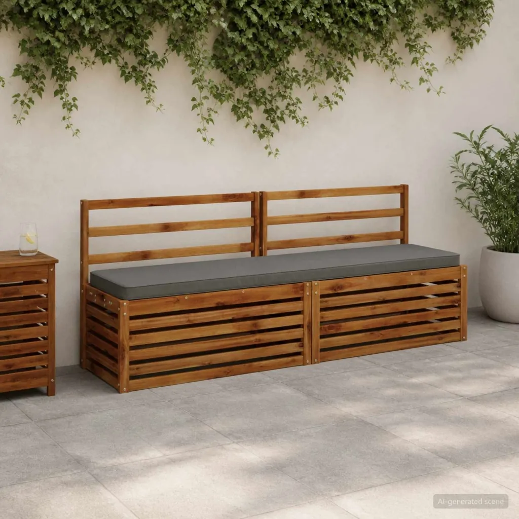Jastučić za klupu - 1 dio VUGHT 100% poliester Siva - Siva 170 x 40 x 5 cm Melange
