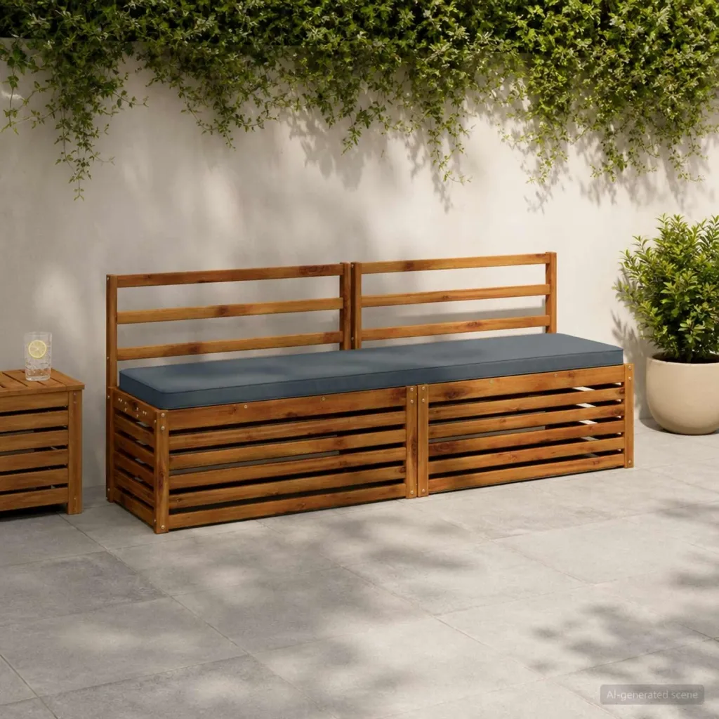 Jastučić za klupu - 1 dio VUGHT 100% poliester Plava - Plava 180 x 40 x 5 cm Melange