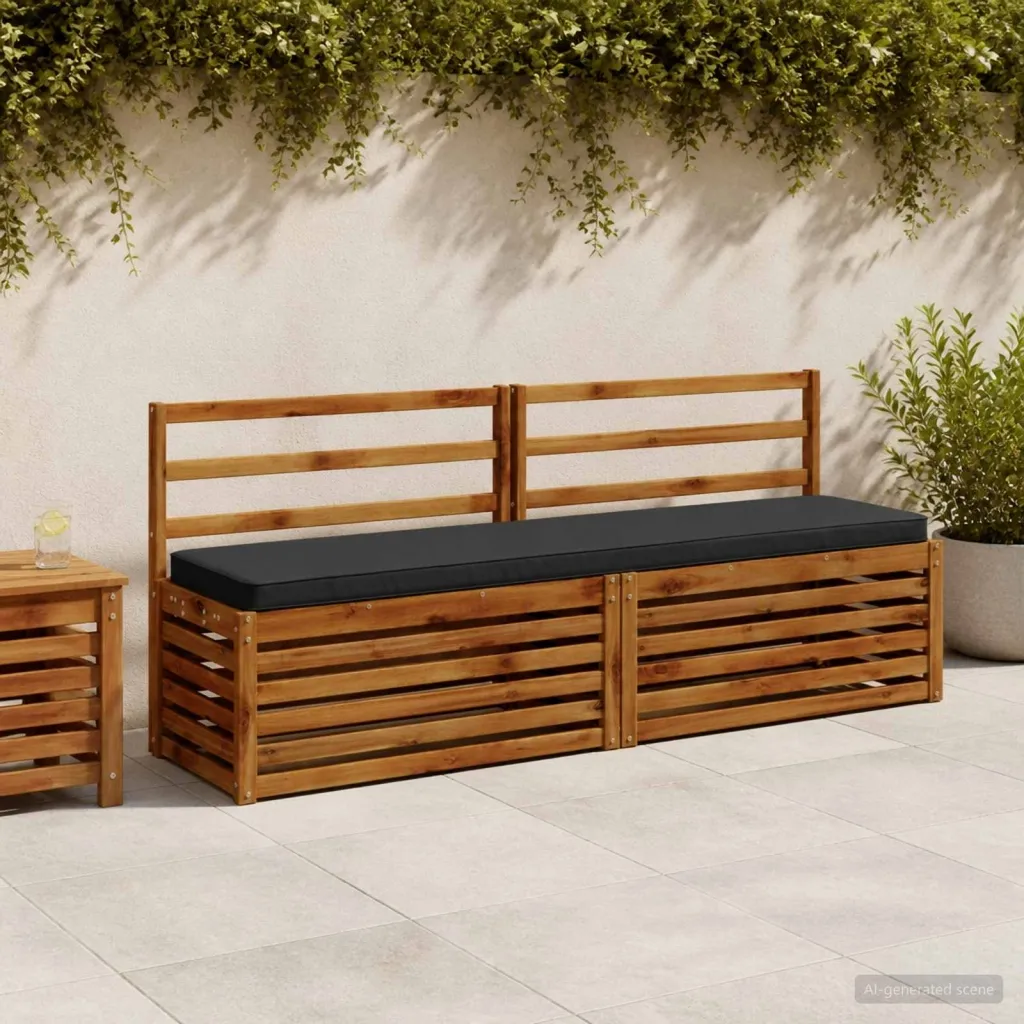 Jastučić za klupu - 1 dio VUGHT 100% poliester Tamno plava - Tamno plava 180 x 40 x 5 cm Melange