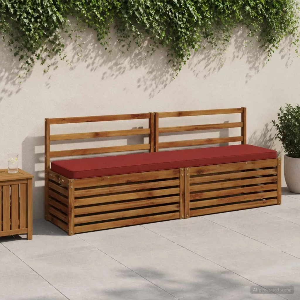 Jastučić za klupu - 1 dio VUGHT 100% poliester Crvena - Crvena 180 x 40 x 5 cm Melange