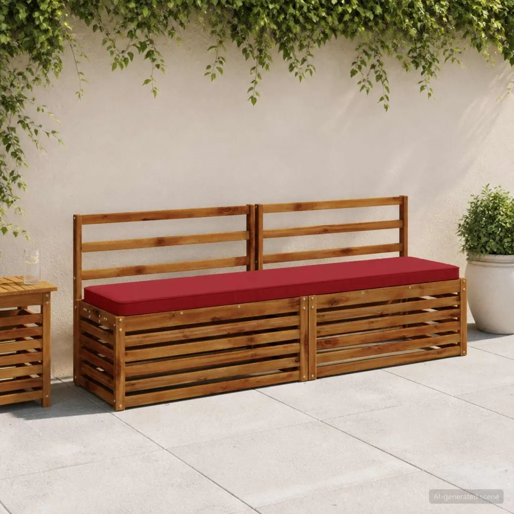 Jastučić za klupu - 1 dio VUGHT 100% poliester Vinska crvena - Vinska crvena 180 x 40 x 5 cm Poliester