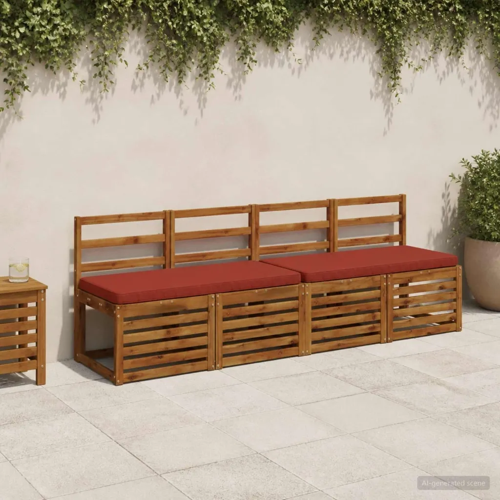 Jastučić za klupu - 1 dio VUGHT 100% poliester Crvena - Crvena 100 x 50 x 5 cm Melange