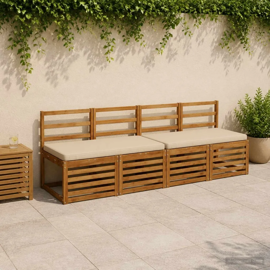 Jastučić za klupu - 1 dio VUGHT 100% poliester Krem - Krem 100 x 50 x 5 cm Melange