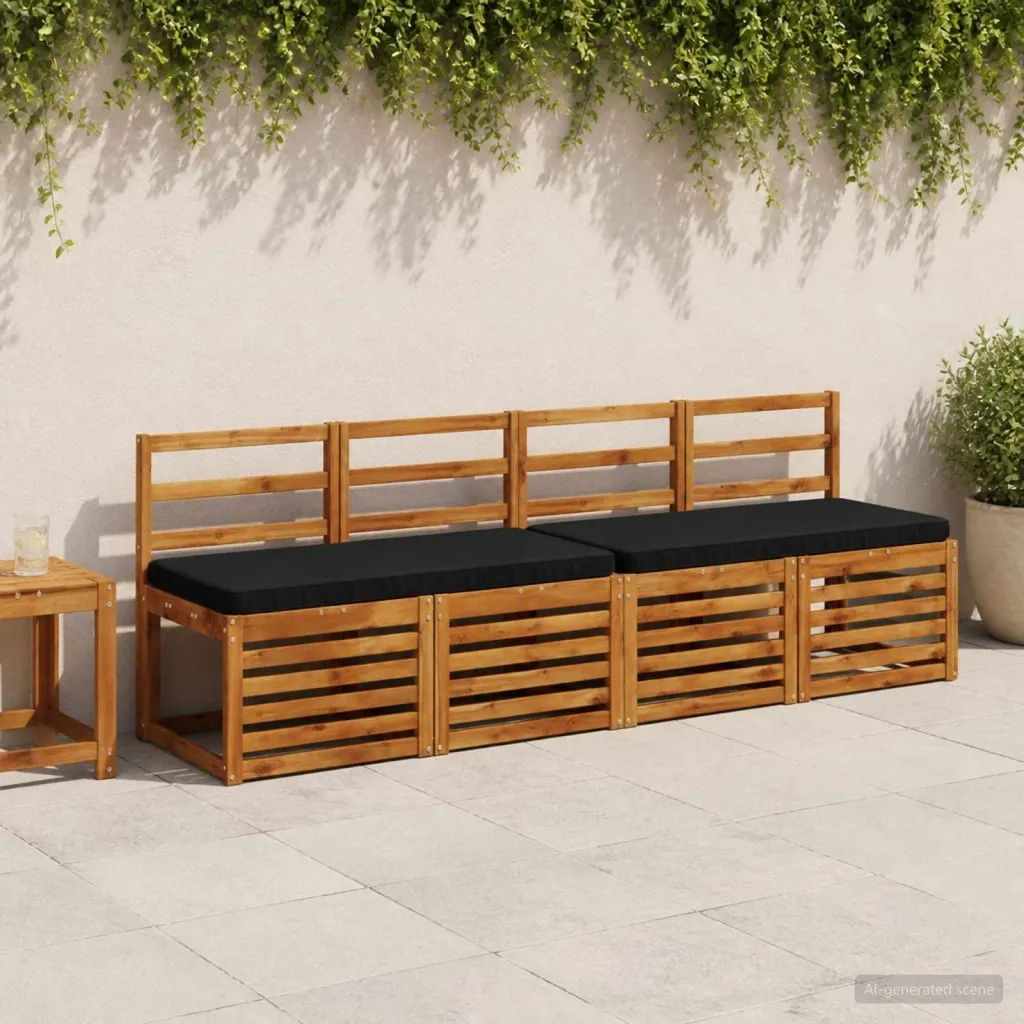 Jastučić za klupu - 1 dio VUGHT 100% poliester Crna - Crna 100 x 50 x 5 cm Poliester