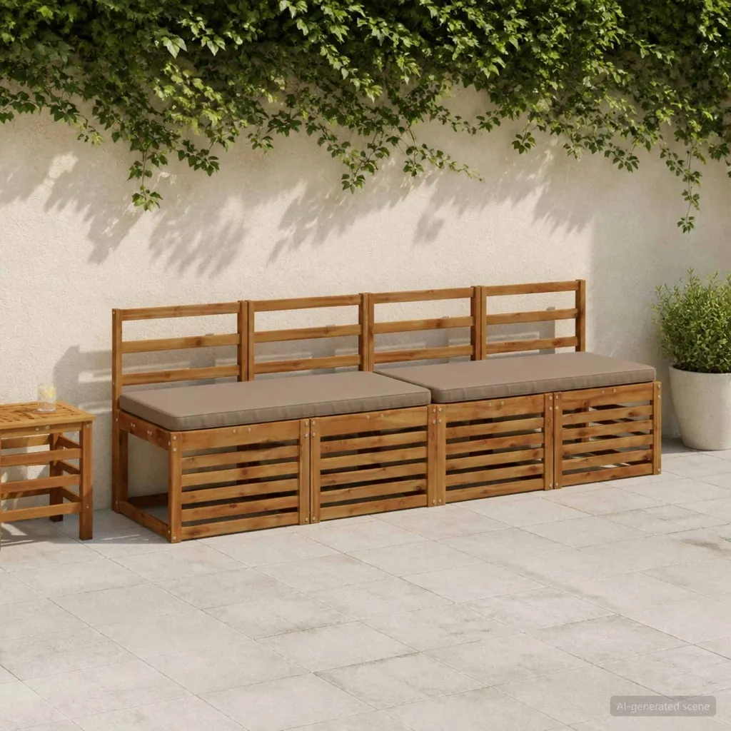 Jastučić za klupu - 1 dio VUGHT 100% poliester Sivosmeđa - Sivosmeđa 120 x 50 x 5 cm Melange