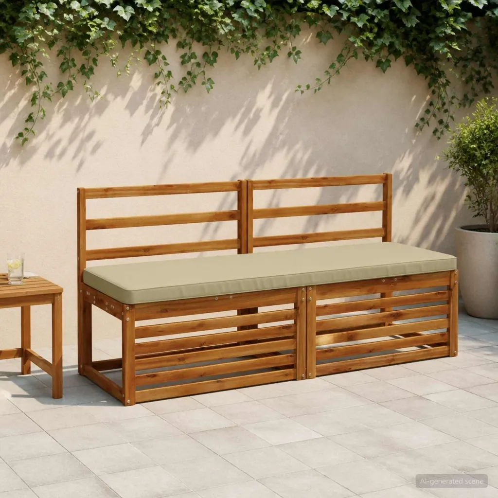 Jastučić za klupu - 1 dio VUGHT 100% poliester Svijetlo zelena - Svijetlo zelena 140 x 50 cm Melange