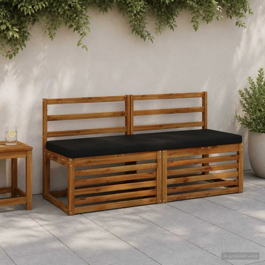 Jastučić za klupu - 1 dio VUGHT 100% poliester Crna - Crna 140 x 50 cm Melange