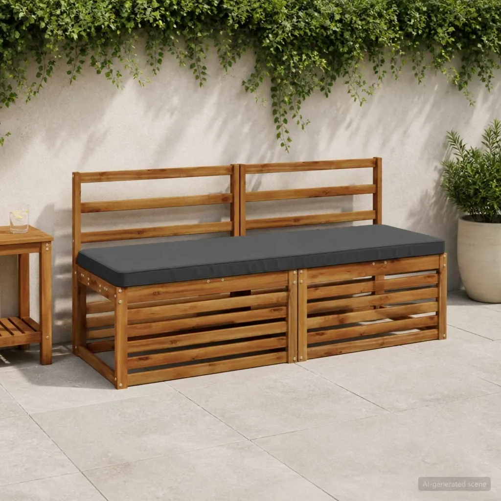 Jastučić za klupu - 1 dio VUGHT 100% poliester Antracit - Antracit 140 x 50 cm Poliester