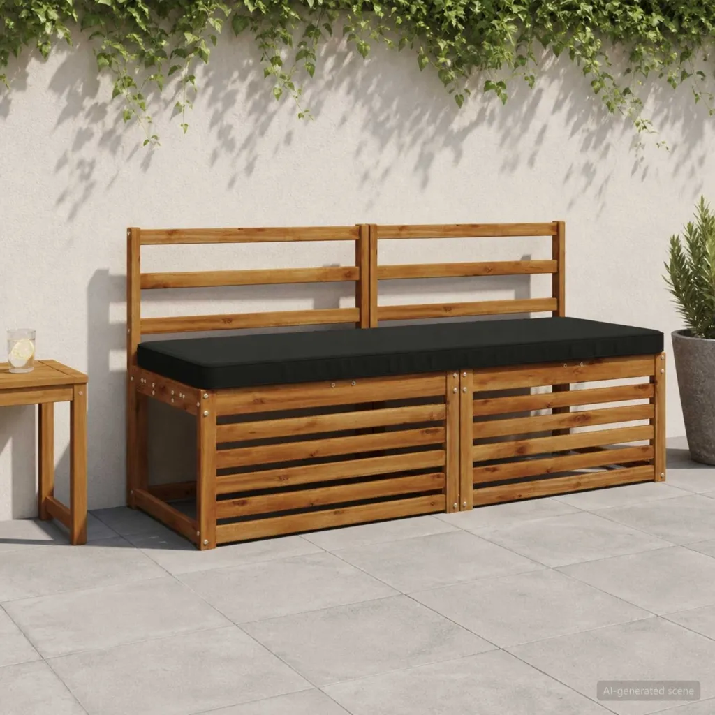 Jastučić za klupu - 1 dio VUGHT 100% poliester Crna - Crna 140 x 50 cm Poliester