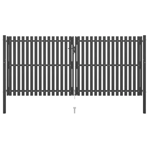 Dvorišna vrata - Vrtna vrata za ogradu od čelika 400x150 cm antracit boje - 400 x 150 cm Cijena